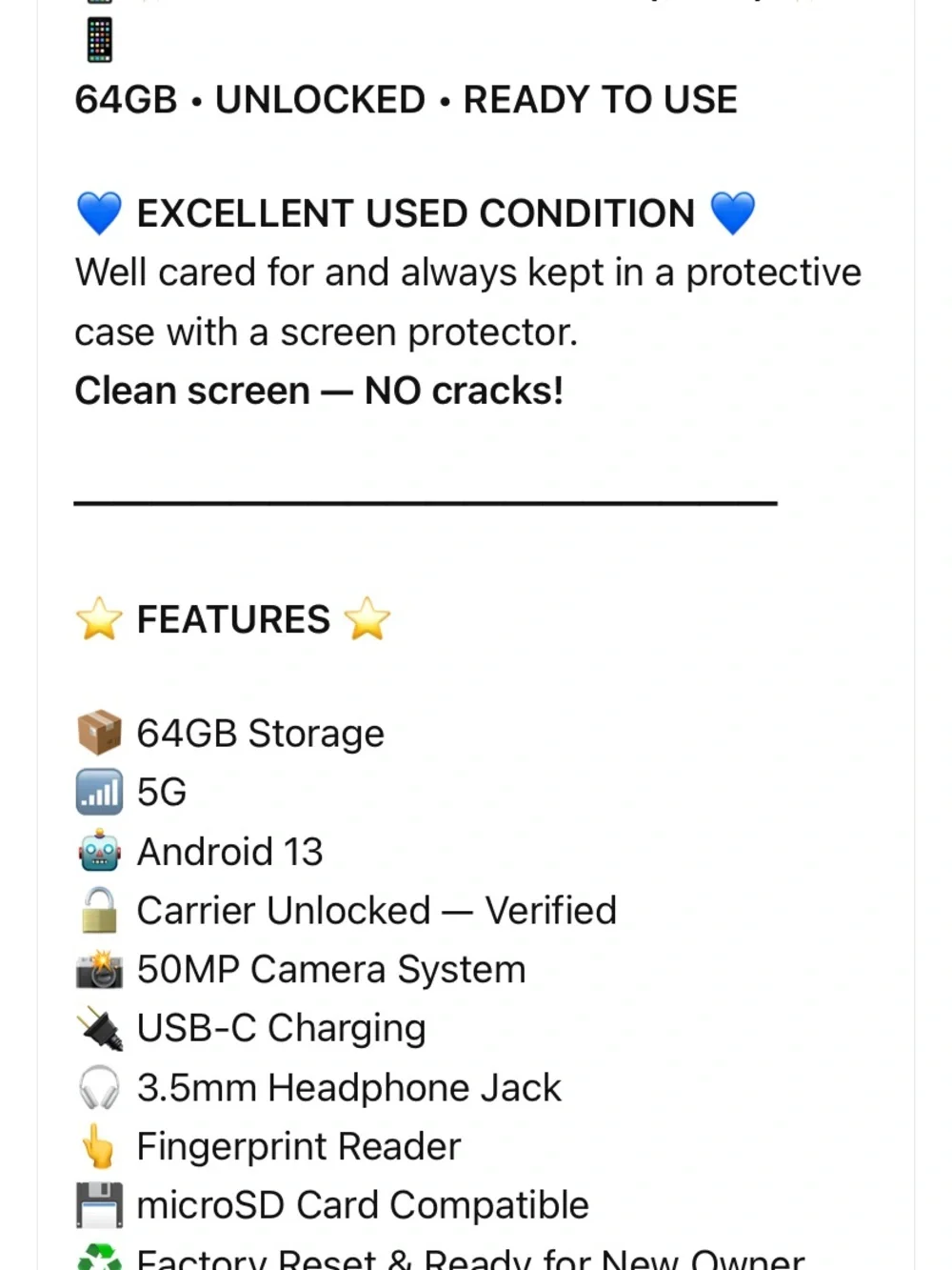 Moto G 5g 2022 by Motorola UNLOCKED 64GB